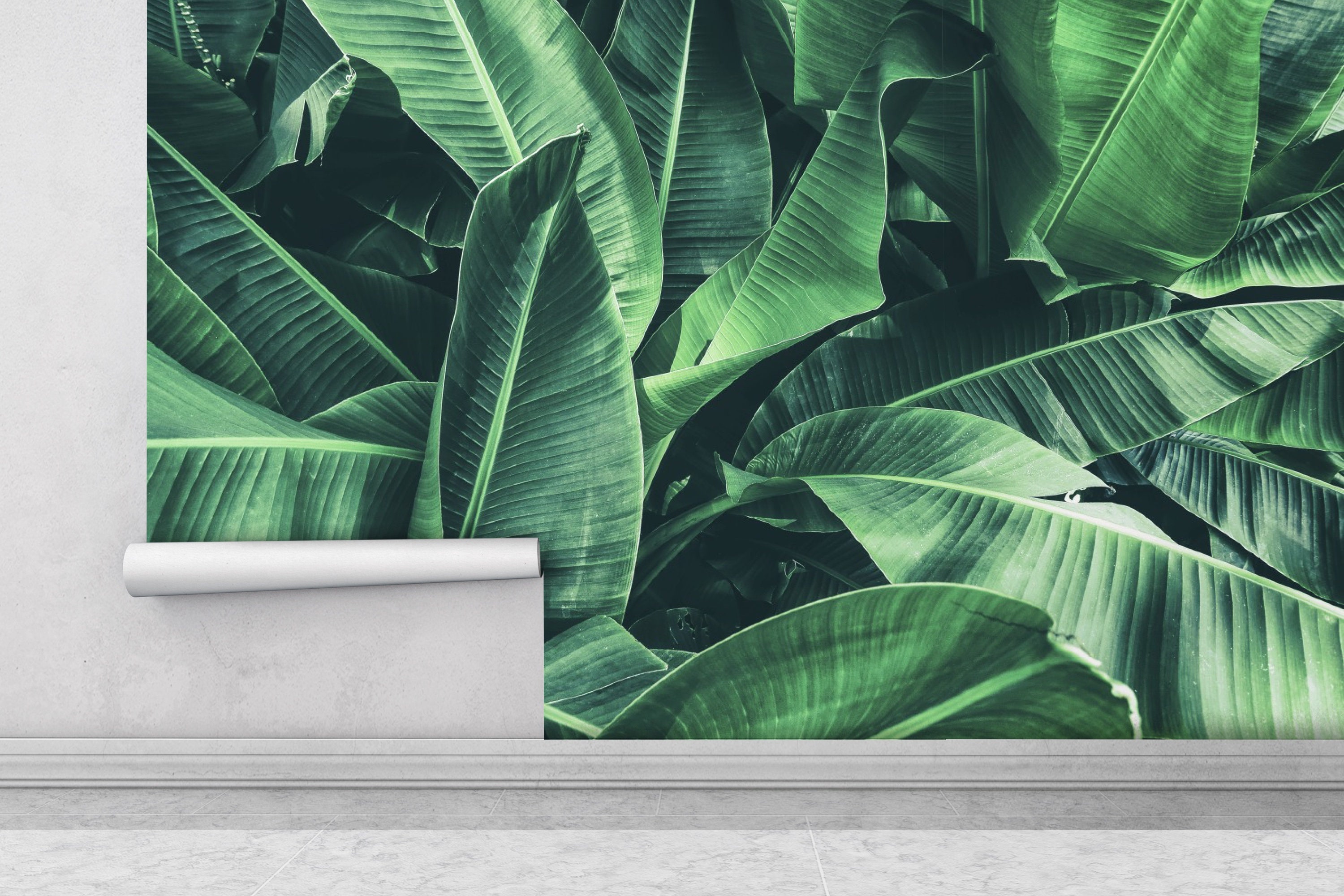 Tropical Leaves Wallpaper Removable Wallpaper Peel and Stick | Etsy
