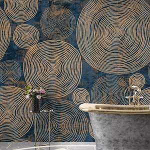 Peel and Stick Geometric Circles Wallpaper, Abstract Wallpaper, Wallpaper Mural, Modern Wallpaper, Colorful Wallpaper, Textured Wallpaper