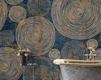 Peel and Stick Geometric Circles Wallpaper, Abstract Wallpaper, Wallpaper Mural, Modern Wallpaper, Colorful Wallpaper, Textured Wallpaper