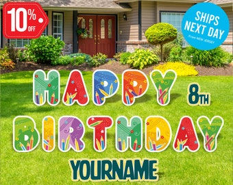 STUDENT Happy Birthday Lawn Sign, Happy Birthday Yard Signs, Outdoor Lawn Decorations, Happy Birthday Lawn Ornaments