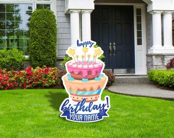 Happy Birthday Lawn Signs,Yard Signs,Outdoor Lawn Decorations,Happy Birthday Lawn Ornaments,Kids Birthday Signs,Happy Birthday Cake,22"x36"H