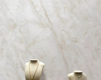Onyx - Marble Vinyl Wrap Self-Adhesive Interior Film, Peel and Stick Textured Marble Wallpaper for Kitchen Cabinets Furniture, 48"W