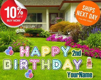 Happy Birthday Yard Sign, Happy Birthday Lawn Signs, Outdoor Lawn Decorations, Ornaments, Custom Name & Age 13 Inch,18 Inch.