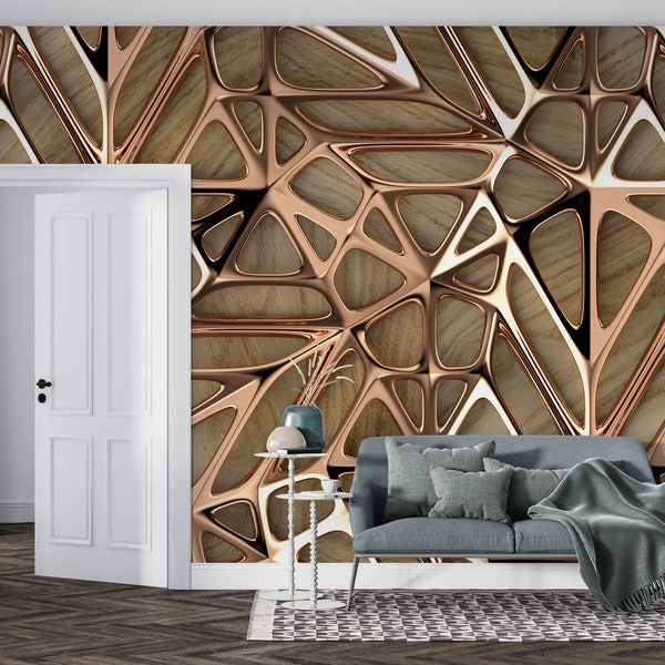 Removable Wallpaper Wood Etsy