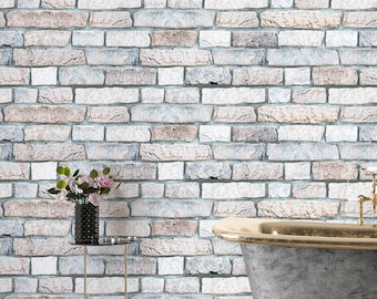 Brick Textured Wallpaper, Brick Wall Mural, Peel Stick Wallpaper, Antique Wallpaper, Removable Wallpaper, Livingroom-Office Wall Decor
