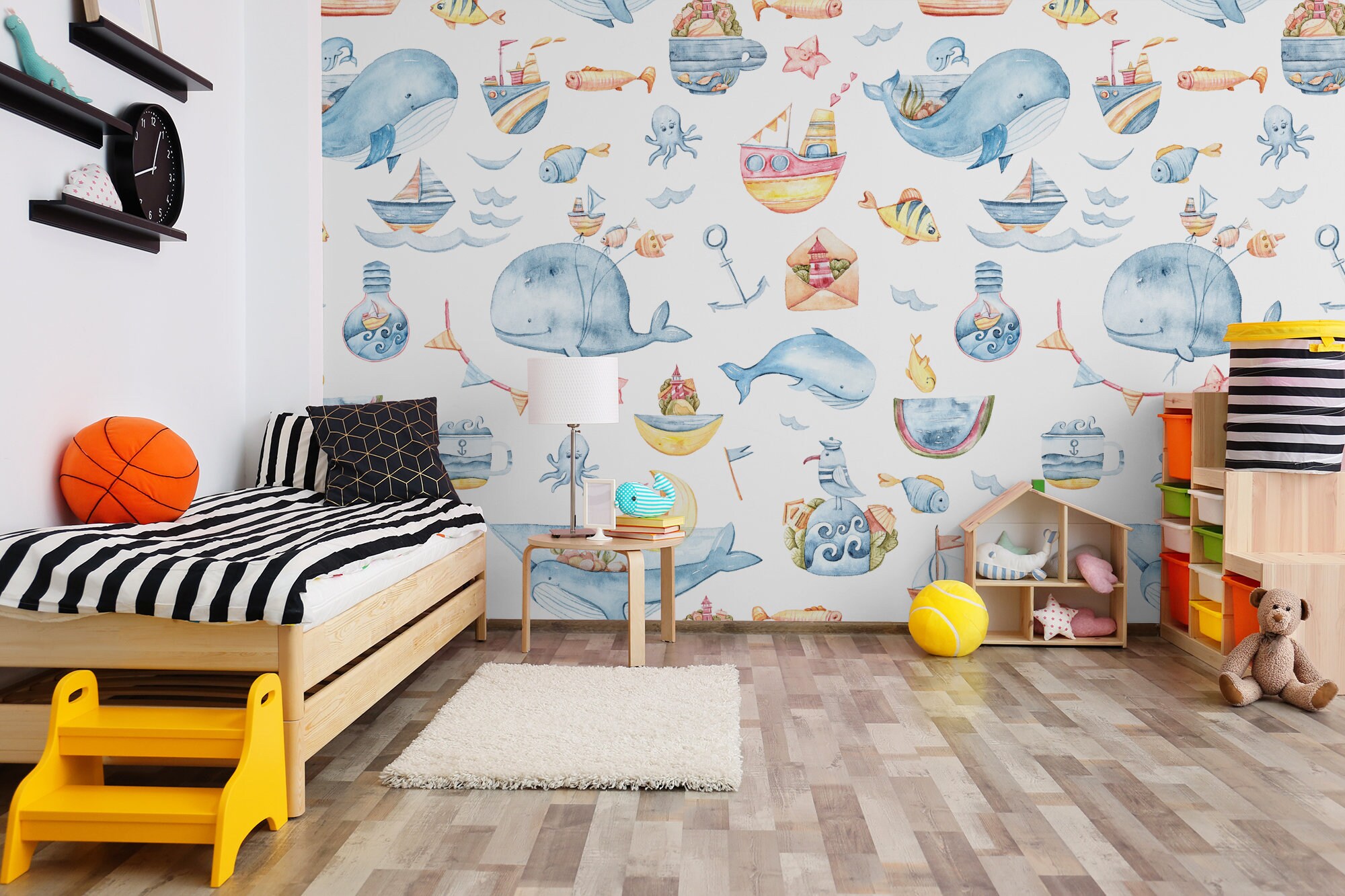 Peel and Stick Ocean Creatures Wallpaper Removable and Etsy