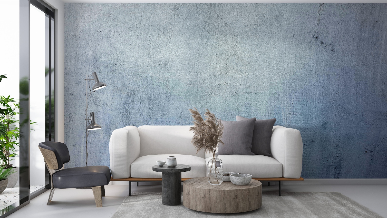 Peel and Stick Concrete Wallpaper, Concrete Mural, Removable Wallpaper
