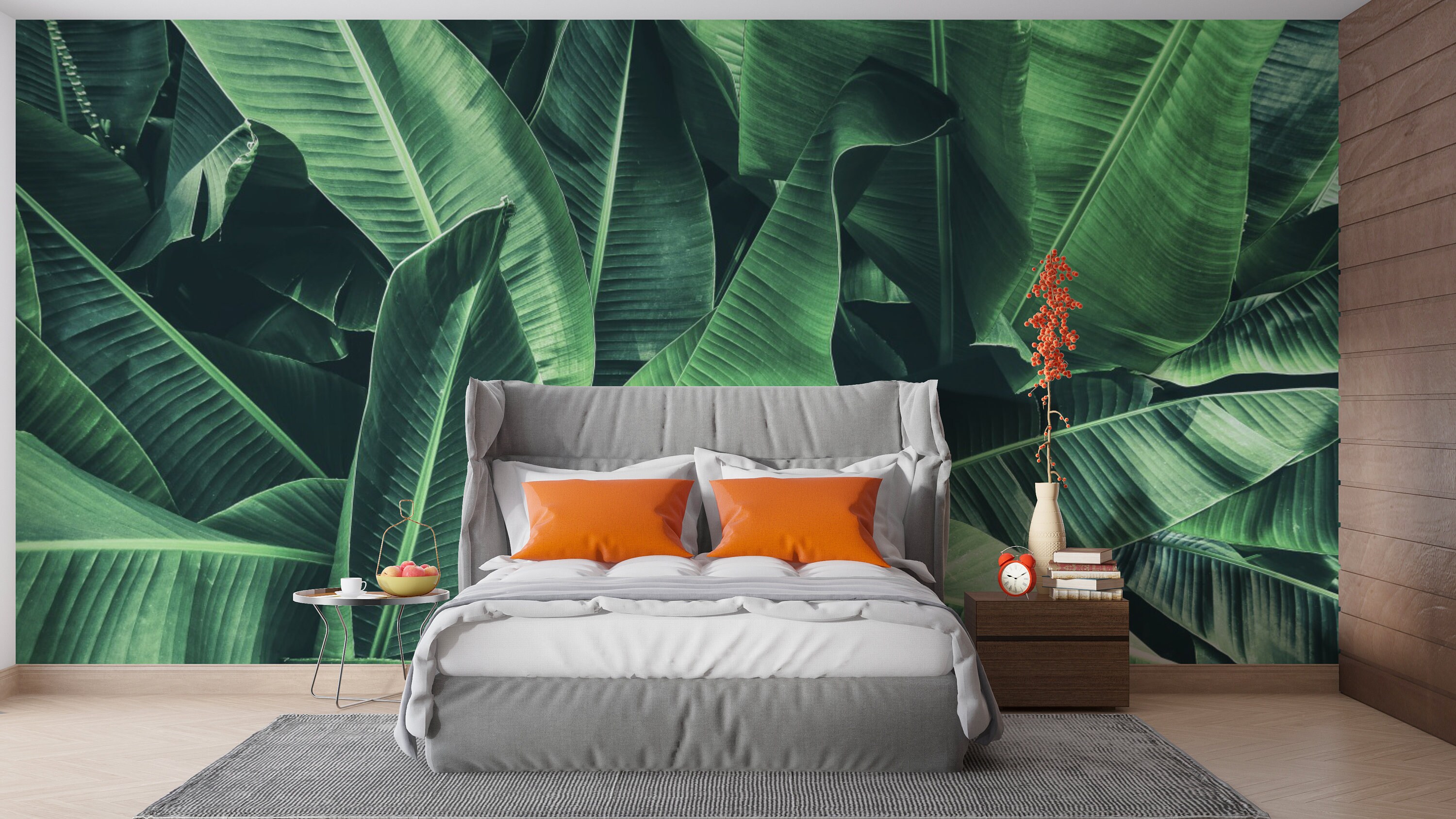 Tropical Leaves Wallpaper Removable Wallpaper Peel and Stick | Etsy