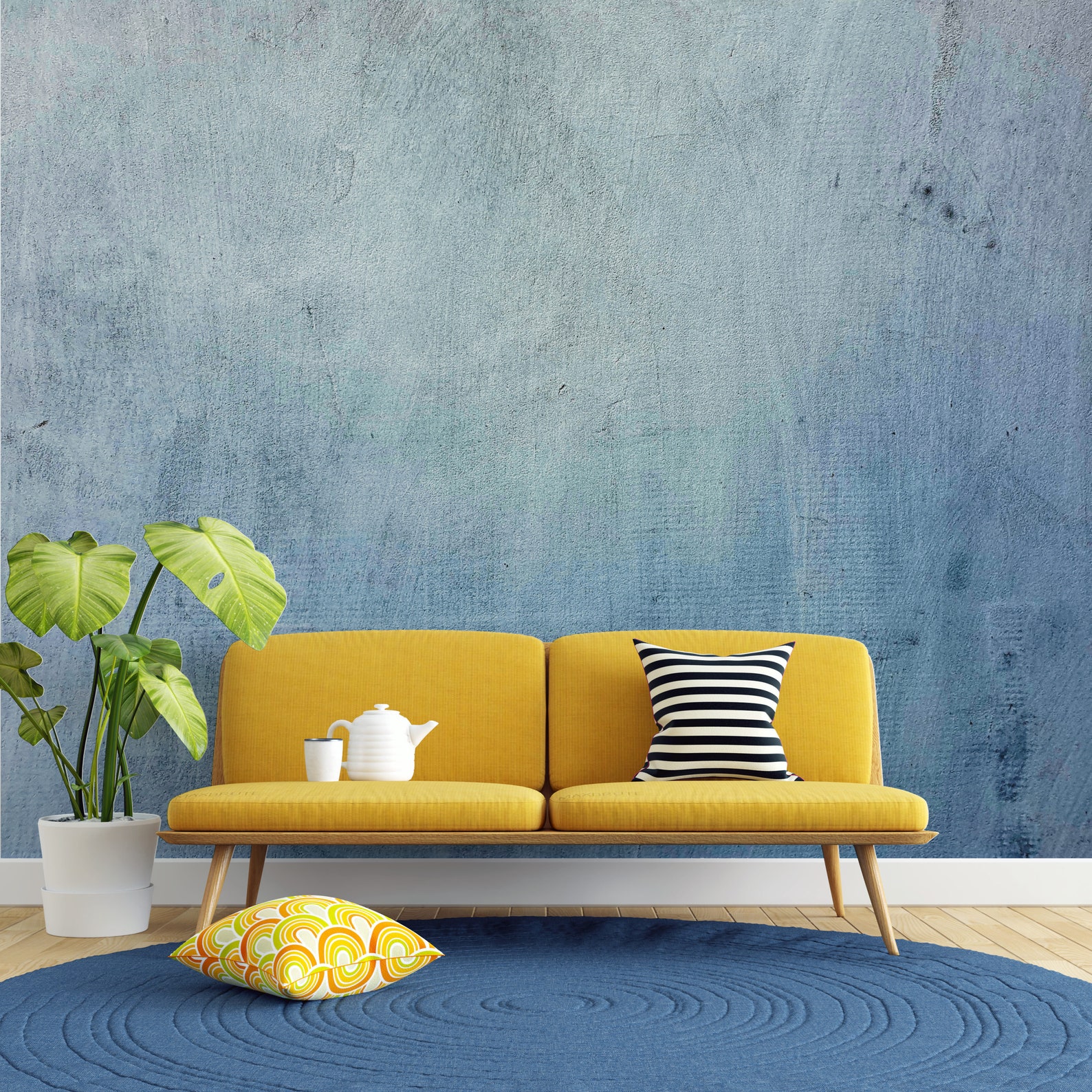 Peel and Stick Concrete Wallpaper, Concrete Mural, Removable Wallpaper