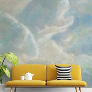 Cloud Wallpaper, Peel and Stick Wallpaper, Removable Wallpaper, Wall Mural, Wallpaper Mural, Adhesive Wallpaper, Sky Wallpaper, Home Decor