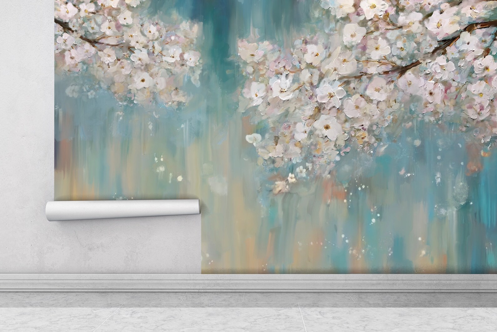 Cherry Blossom Peel and Stick Wallpaper Removable Wallpaper Etsy