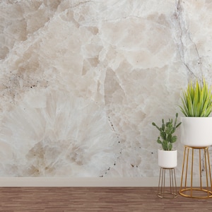 Close Up White Marble Texture Wall Mural, Peel and Stick, Self Adhesive or Pasted Wall Mural, Abstract Wallpaper, Removable Wallpaper