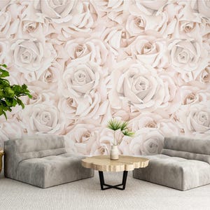 Vintage White Rose Wallpaper - Romantic Floral Wall Art for Elegant ...
