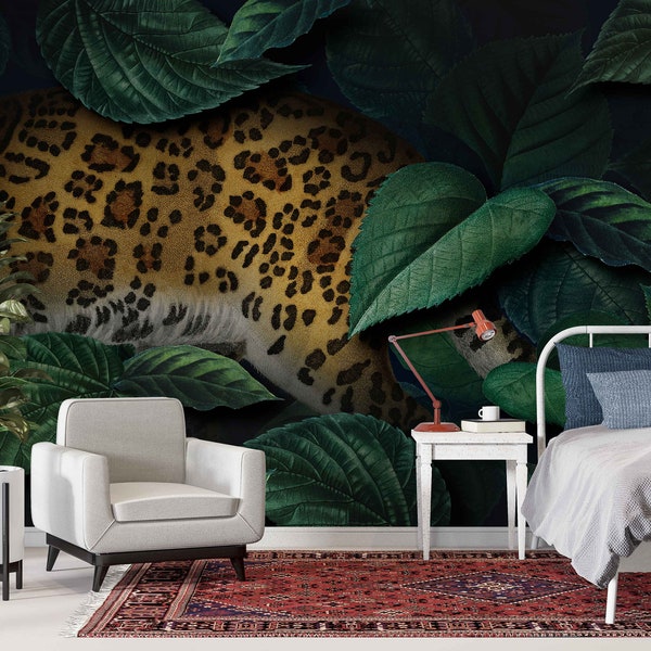 Safari Leaf Wallpaper - Etsy