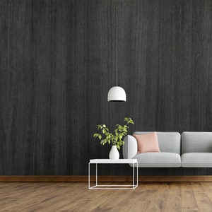 Black Wood Texture Wallpaper, Peel and Stick Wallpaper, Self Adhesive or Pasted, Removable Modern Wood Wall Mural