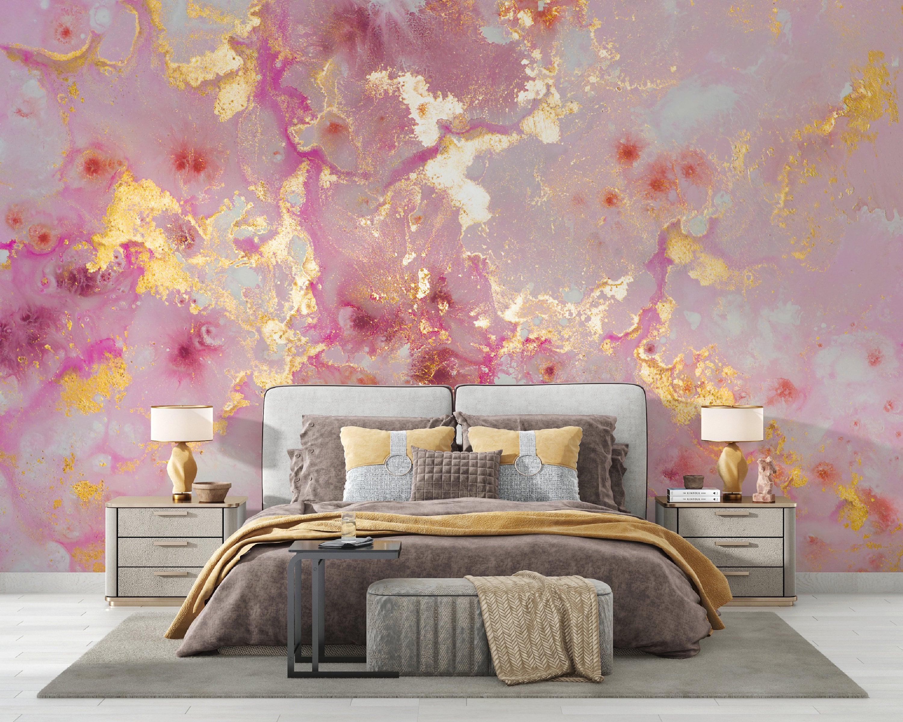 Pink and Gold Marble Wallpaper Removable Wallpaper Peel and - Etsy Pink and Gold Marble Wallpaper Removable Wallpaper Peel and - Etsy