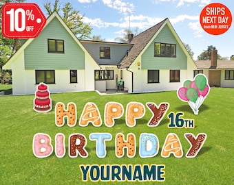 Happy Birthday Yard Sign, HBD Yard Signs, Outdoor Lawn Decorations, Custom Name & Age, Birthday Sign, Birthday Yard Decoration