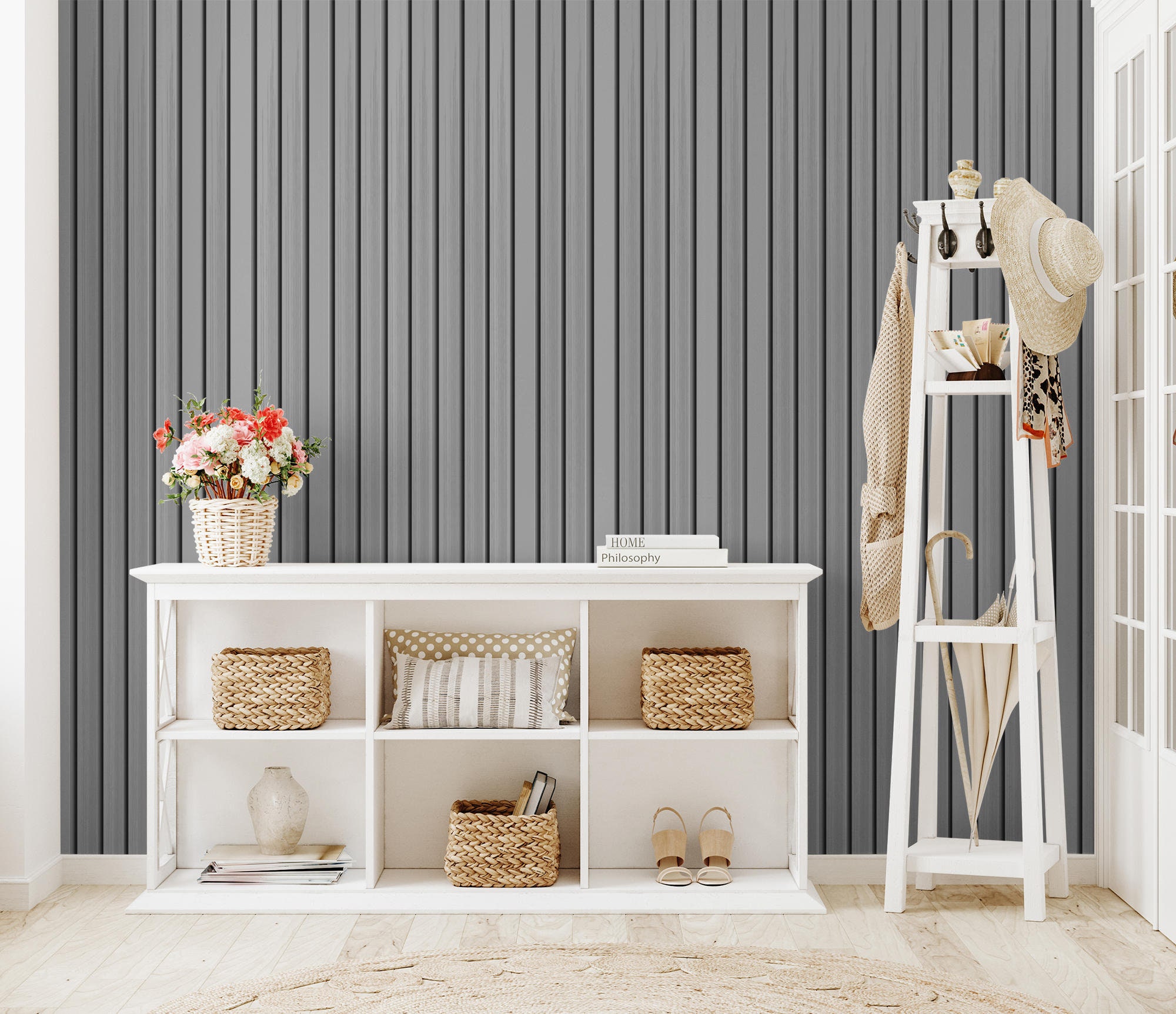 White Wood Panel Wallpaper Removable Wallpaper Peel and - Etsy