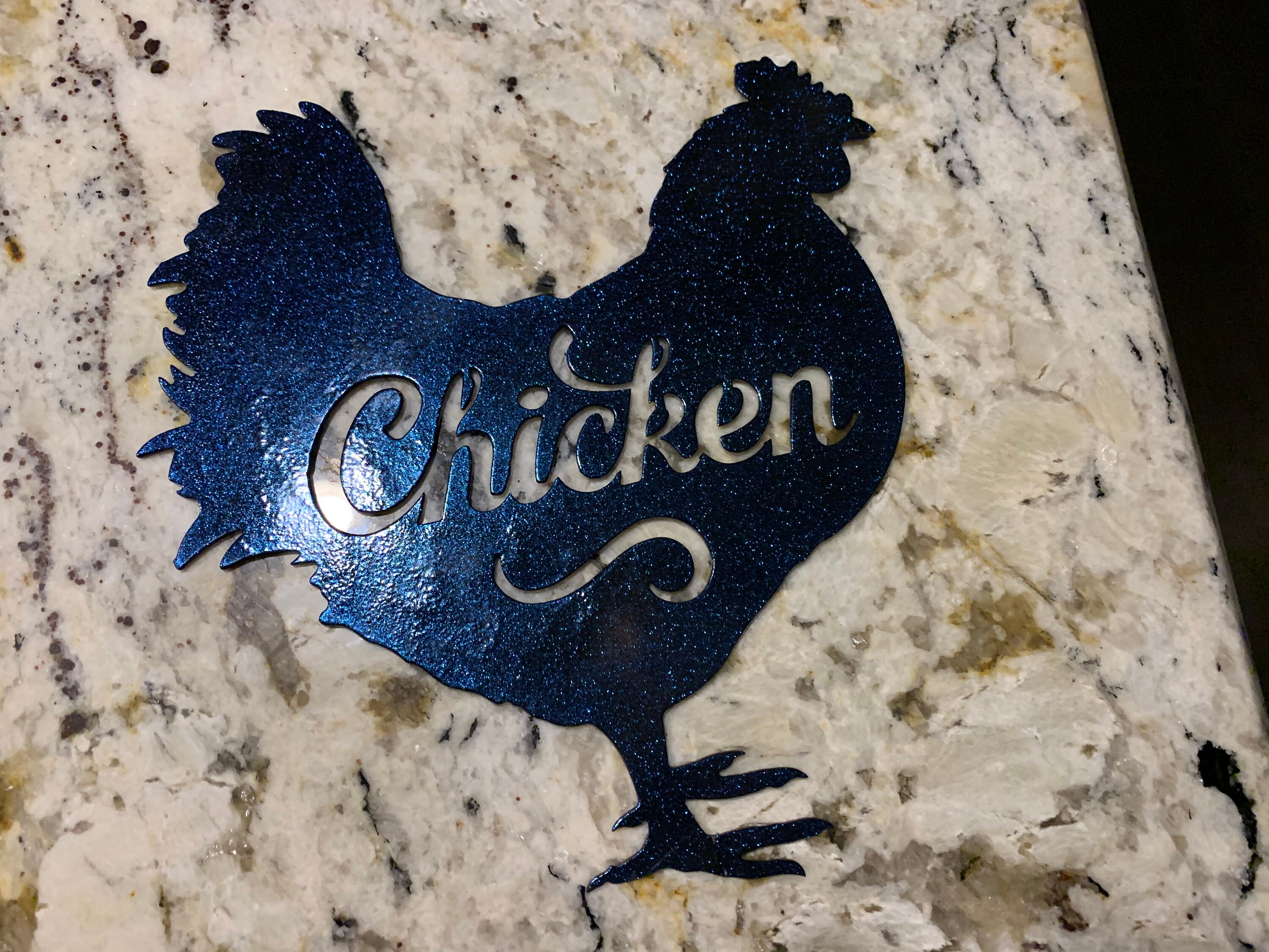 Metal chicken sign kitchen / farmhouse decor Etsy