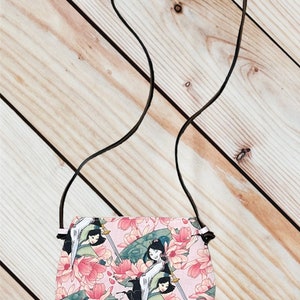 leather strap pouch purse - Floral Mulan-Gifts for girls, Gifts for toddlers, Kids Crossbody, Kids Purse, Toddler Purse, valentine