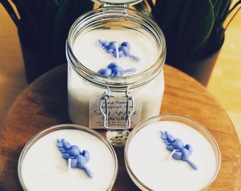 Texas Made Bluebonnet Trail Hand Poured Soy Wax Candles, All Natural, Clean Burning. Handmade, Vegan & Organic Aromatherapy.