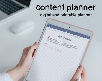 Digital Printable Social Media Content Planner