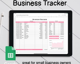 Business Tracker Google Sheets Digital File Small Business Expense and Income Tracker