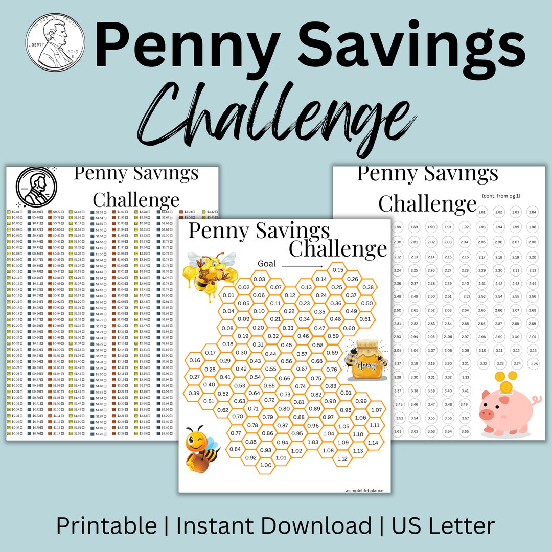 Penny Savings Challenge Download - Etsy