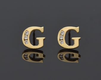 Letter g best sale earrings