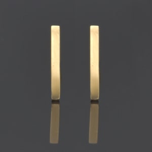 14k solid Yellow / White Gold Bar Earrings, , Gold Bar Studs, Minimalist Earrings, Dainty Bar Earrings, Gifts For Her. Sold in PAIR