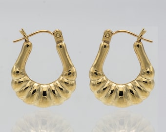 Orecchini Martellati A Cerchio Aperto In Oro Giallo 750 | GV - Foto 9