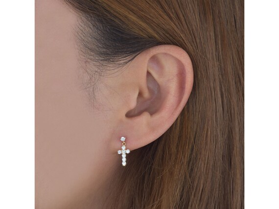 Arte E Molly Orecchini A Vite In Oro Giallo 14kt Con Zirconi Rotondi - Donna