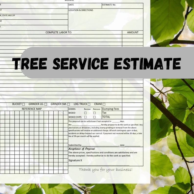 Tree Removal Service Work Order & Invoice / Business Form Template Tree Removal Service Work Order & Invoice / Business Form Template
