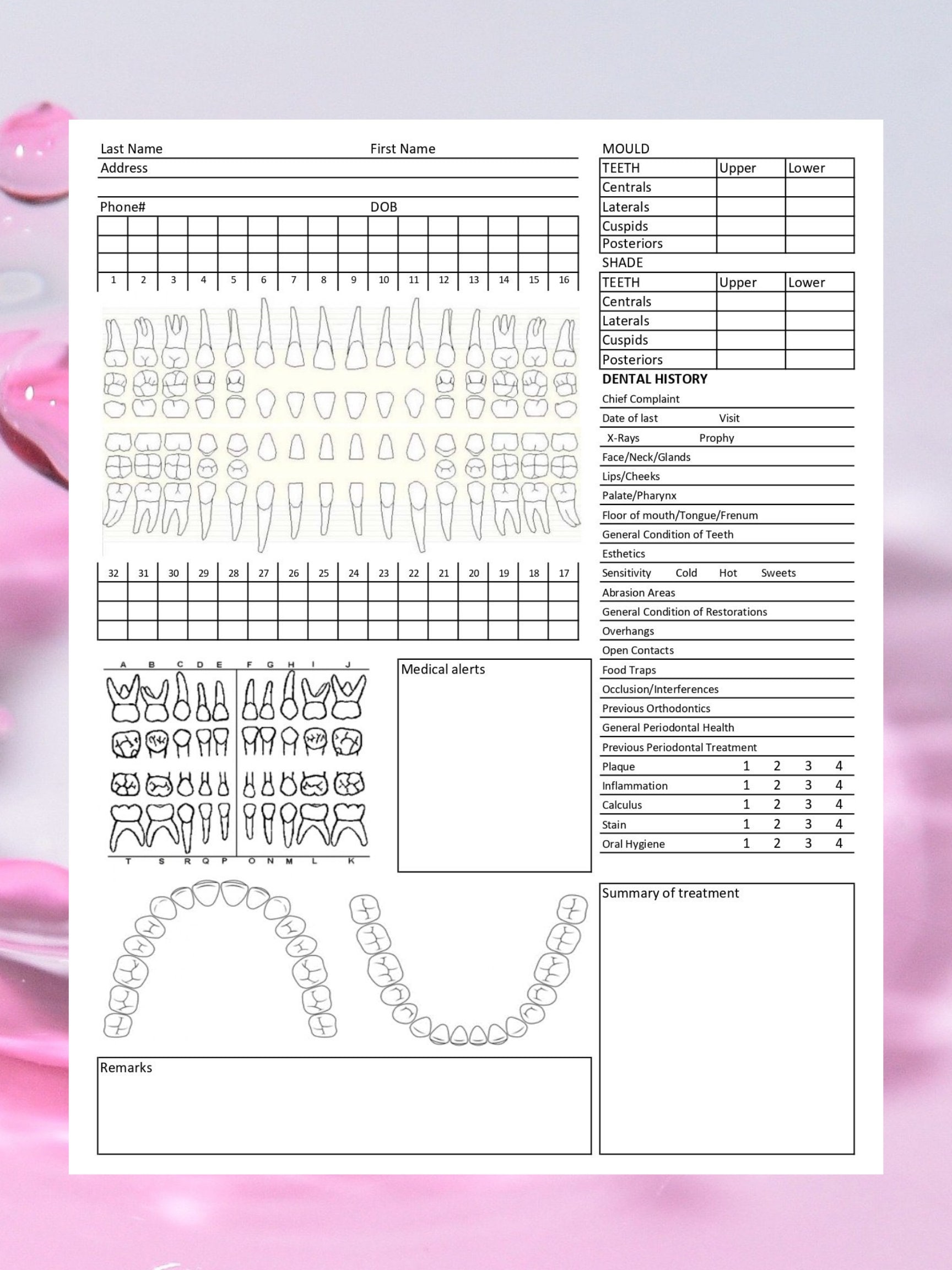dental-exam-form-template-dental-record-editable-instant-digital-download-ready-to-use-excel-pdf-dental-chart-office-form-etsy for Free Printable Dental Charting Forms Dental Exam Form Template / Dental Record / Editable / Instant Digital Download / Ready to Use / Excel & PDF / Dental Chart / Office Form - Etsy for Free Printable Dental Charting Forms
