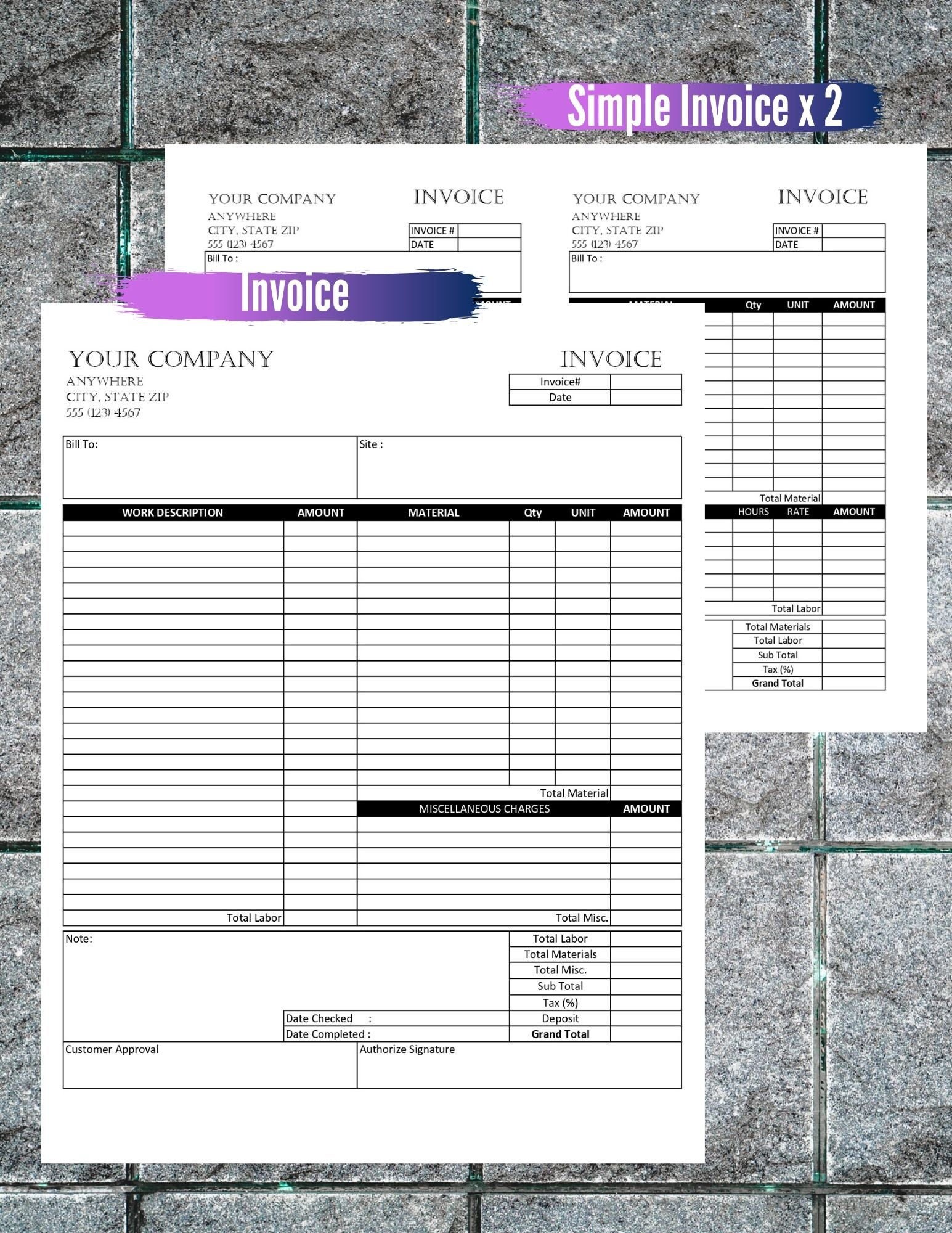 free printable invoices for contractors free printable invoices for contractors