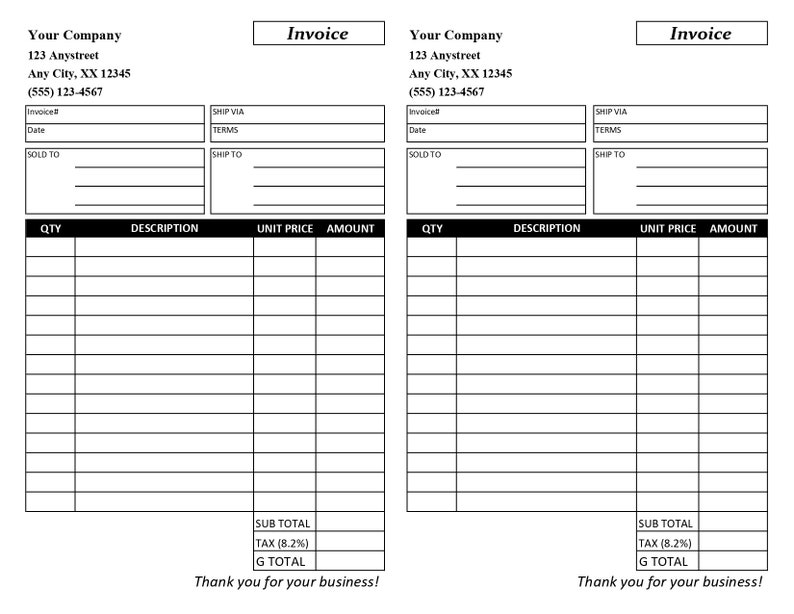 Invoice Template / Printable Invoice / Business Form Template / Invoice ...