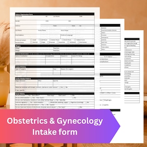 A set of Medical Registration Form template / Printable Editable Instant Download / Medical Doctor&#39;s Office / 4 page Excel