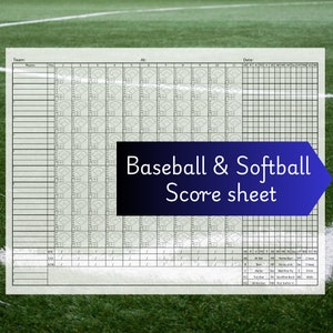 Baseball and Softball Scorebook template / Printable Score sheet/ Digital Download / Ready to use Fillable PDF
