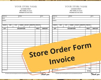 Modulo d'ordine semplice per fronte negozio/fattura stampabile modificabile/download digitale/formato Excel/per attività in vetrina