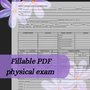 Physical Exam Form Fillable PDF / Annual Physical Examination ...