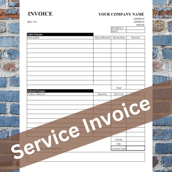 Invoice template / Printable Invoice / Business form template / Invoice Digital Download / Excel format / landscaping / contractor/ painter
