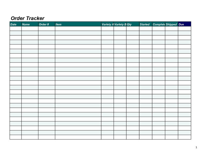 Order Tracker & Shipping Log template in Excel/ Printable / Etsy