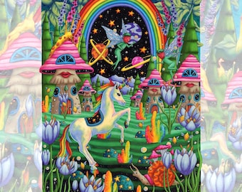 Unicorn Wooden Jigsaw Puzzle | Psychedelic Fantasy Art | Laser Cut Pieces (298 Pieces)