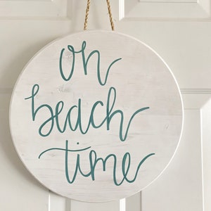 ON BEACH TIME Wall Decor | Beach House | Coastal Sign | Beach Decor | Wall Decor