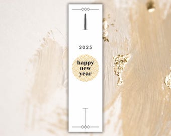 Printable sparkler holder "happy new year 2025" // New Year's Eve decoration // Vintage // Art Nouveau // 20s party // 2 sizes // Digital
