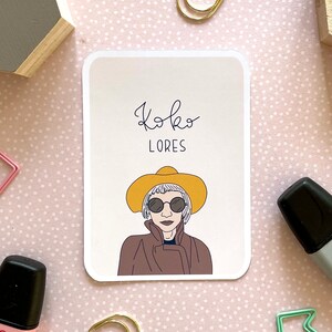 Grafischer Glossy Sticker Fashionista mit Lettering // Koko Lores