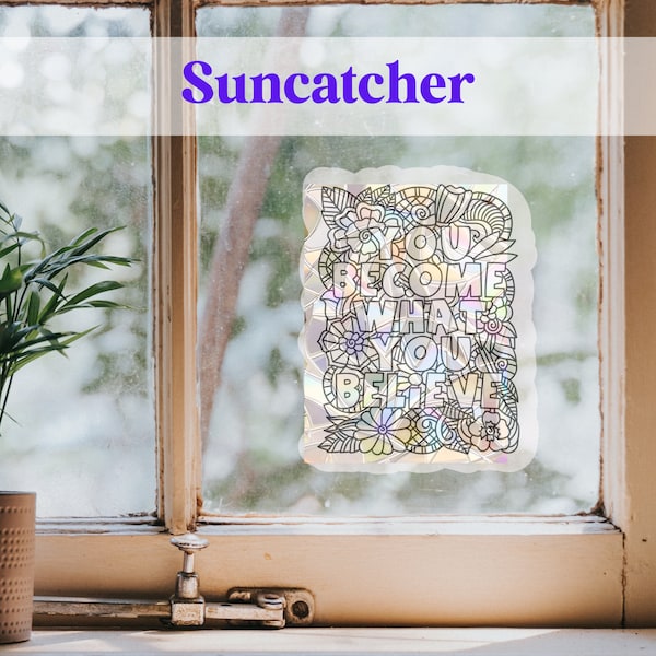 Selflove Suncatcher Sticker // Regenbogen in deinem Zimmer // Selfcare Affirmation // Fensterbild // Statische Haftung // leicht zu lösen