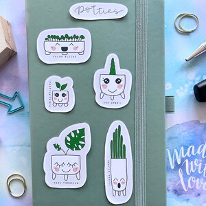 Die Potties Stickerfamilie - 5 Pflanzensticker für Plant Moms and Dads