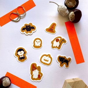 Kleine gruselige Halloween Sticker // Herbstliche Vinyl Sticker // 8 süße Motive im Kawaii Stil // Bullet Journal // Planer // Scrapbooking