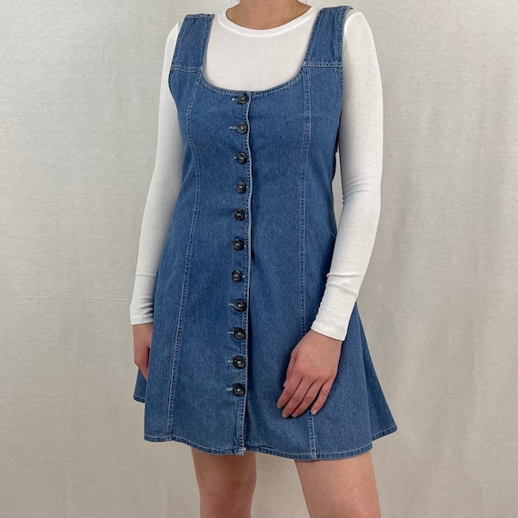 Denim Overall Skater Dress